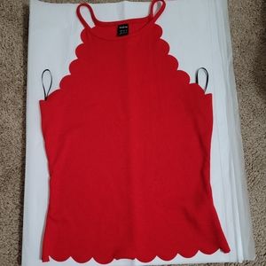 15. SHEIN Red Halter Cut Tank Top Size S